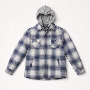 Natural Reflections Blue and Gray Plaid Hoodie